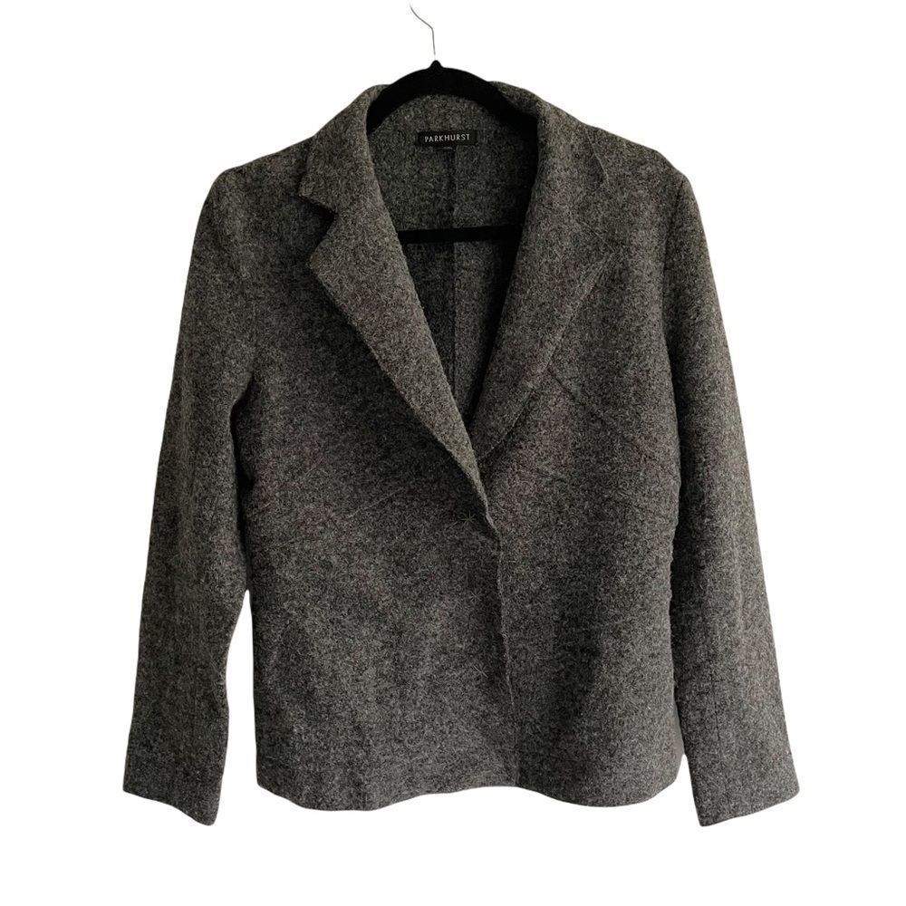 PARKHURST Wool Jacket Blazer Charcoal Gray M
